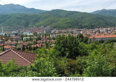 Peshtera, Bulgaria - May 5, 2018: Panoramic View Of Town Of Peshtera From The Peristera Fortress, Pa