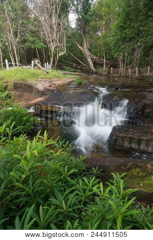 View Of Kbal Spean The Mystery Waterfall On Kulen Mountains Range Of The Ancient Khmer Empire In Sie