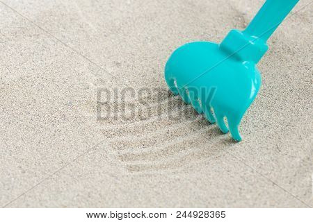 Sea Sand, Blue Toys For Sand, Shovel, Rake.