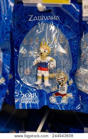 Moscow, Russia - June 2, 2018: Official Licensed Products Of Fifa World Cup 2018 Russia #worldcup In