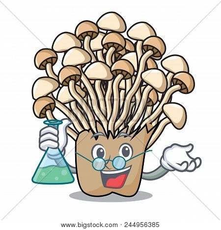Professor Enoki Mushroom Character Cartoon Vector Illustration