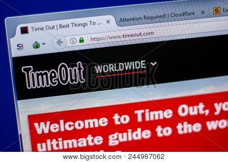 Ryazan, Russia - June 05, 2018: Homepage Of Timeout Website On The Display Of Pc, Url - Timeout.com