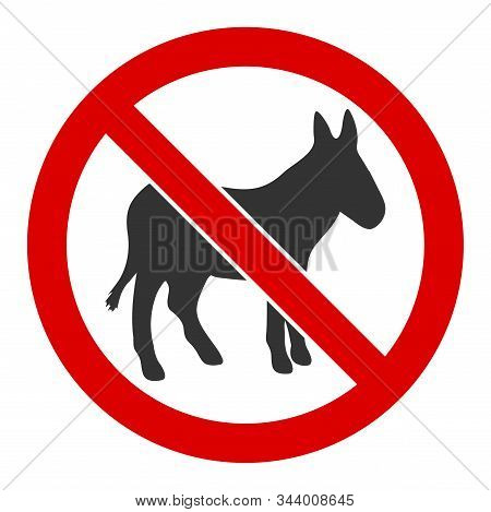 No Donkey Vector Icon. Flat No Donkey Symbol Is Isolated On A White Background.