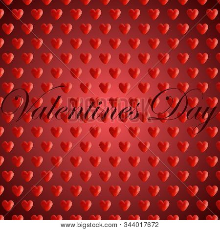 Vector Pattern With Red Hearts. Abstract Background For Valentines Day. Element Design