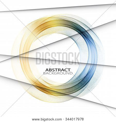 Abstract Vector Background, Round Blue Transparent Ring. Circle Shape. Circle Lines. Blue Circles. T