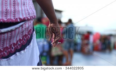 Salvador, Bahia / Brazil - May 29, 2015: Young Man Is Seen Smoking A Cigarette In The City Of Salvad