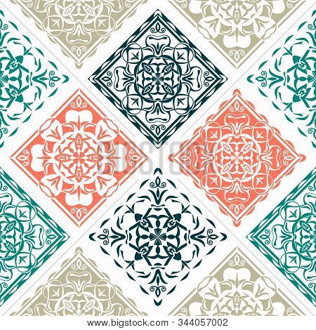 Seamless Vector Pattern. Background With Rombs. Vector Illustration.