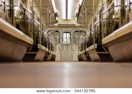 Empty Subway Vagon Rush Hour No Passengers
