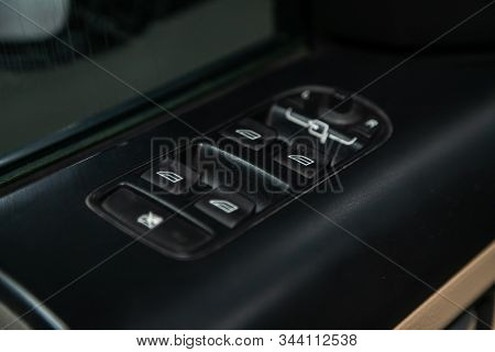Novosibirsk, Russia - November 01, 2019:  Land Rover Freelander , Close-up Of The Side Door Buttons: