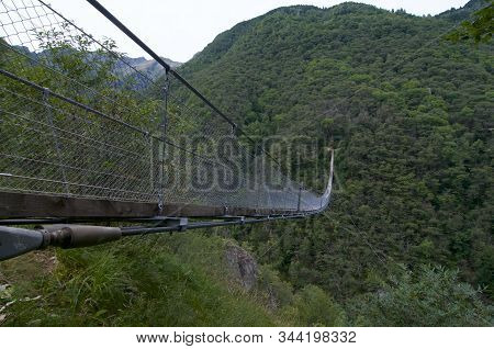 View Of The 270m Long Tibetan Bridge 