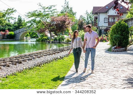 Cute Girl Walking With Her Boyfriend