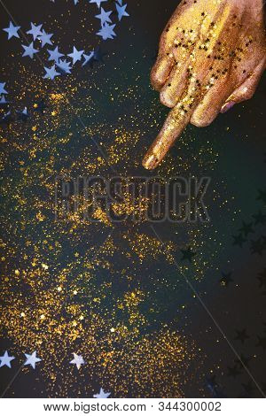 Hand Shows Aggressive Gesture With The Middle Finger. Fuck You Concept. Minimal Style.