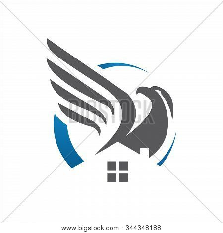 Eagle Home Logo Design Vector For Property Housing Company Concept Illustration