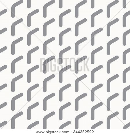 Geometric Vector Pattern, Repeating Rounded Angle Chevron Or Abstract Boomerang. Pattern Is Clean Fo