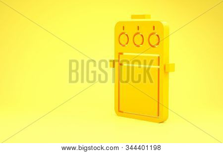 Yellow Guitar Pedal Icon Isolated On Yellow Background. Musical Equipment. Minimalism Concept. 3d Il