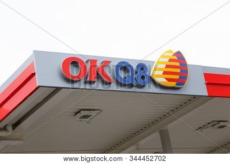 Vagnharad, Sweden - September 9, 2019: Close-up View Of Logo For The Okq8 Gasoline Service Station B