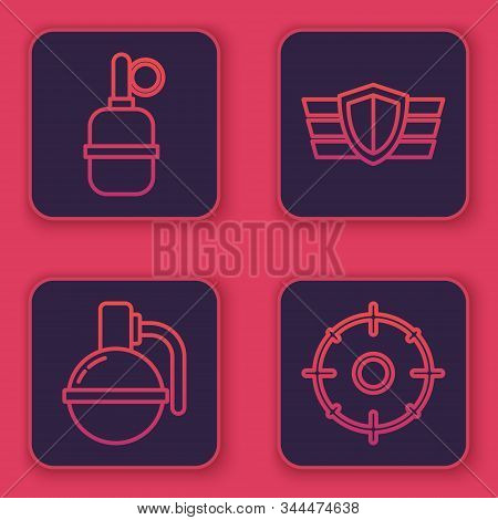 Set Line Hand Grenade , Hand Grenade , Military Reward Medal And Target Sport For Shooting Competiti