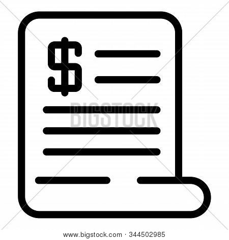 Payment Bill Icon. Outline Payment Bill Vector Icon For Web Design Isolated On White Background