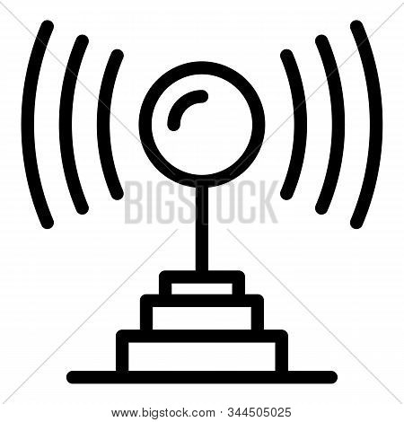 Power Radio Location Icon. Outline Power Radio Location Vector Icon For Web Design Isolated On White