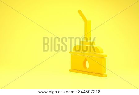Yellow Canister For Motor Machine Oil Icon Isolated On Yellow Background. Oil Gallon. Oil Change Ser