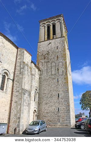 Tower Of Holy Cross Church, Parthenay, France
