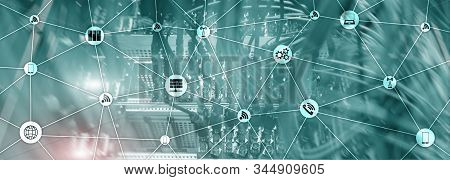 Website Banner Mixed Media. Iot - Internet Of Things Concepts. Ict - Information And Telecommunicati