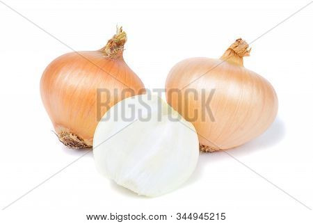 Napiform Onion Isolated On A White Background