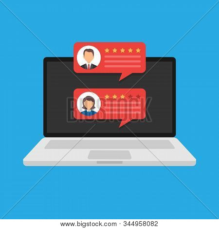 Customer Reviews. Rating On The Laptop Screen. View Speech Bubble Ratings. Tracked Comments. Vector 