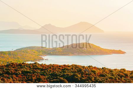 Porto Rotondo Sunrise Mediterranean Sea Sardinia Italy Reflex