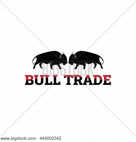 Geometric Bull Trade Simple Logo Design, Trading Logo Concept