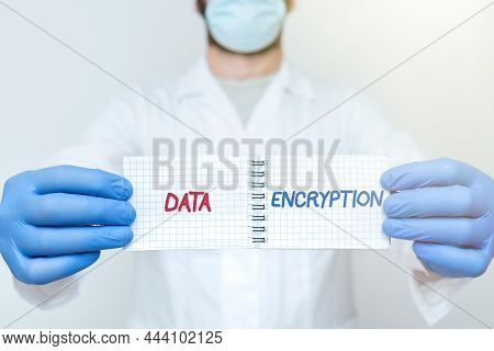 Conceptual Caption Data Encryption. Internet Concept Symmetrickey Algorithm For The Encrypting Elect