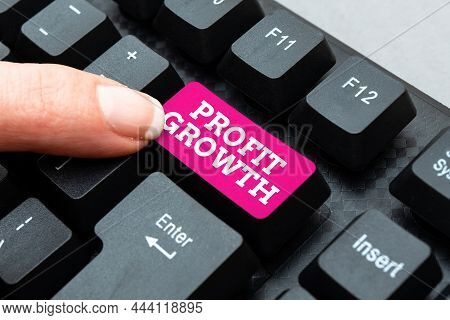 Handwriting Text Profit Growth. Business Approach Objectives Interrelation Of Overall Sales Market S