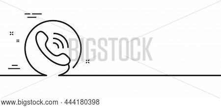 Call Center Service Line Icon. Phone Support Sign. Feedback Symbol. Minimal Line Illustration Backgr