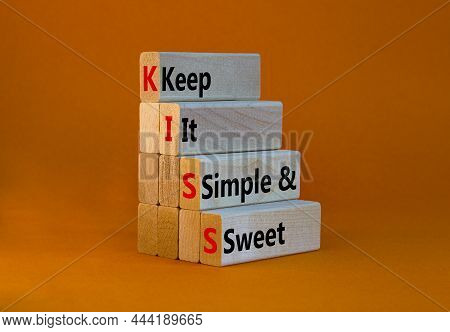 Kiss Keep It Simple And Sweet Symbol. Concept Words Kiss Keep It Simple And Sweet Wooden Blocks. Bea