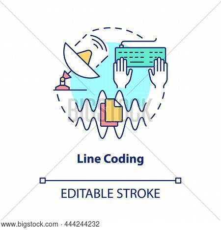 Line Coding Concept Icon. Transmission Signal Synchronization. Coding Abstract Idea Thin Line Illust