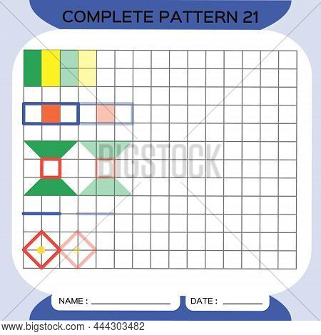 Repeat Pattern, Pazzle. Copy Picture. Special For Preschool Kids. Printable Kids Worksheet For Pract