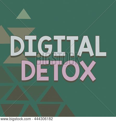 Writing Displaying Text Digital Detox. Word Written On Free Of Electronic Devices Disconnect To Reco