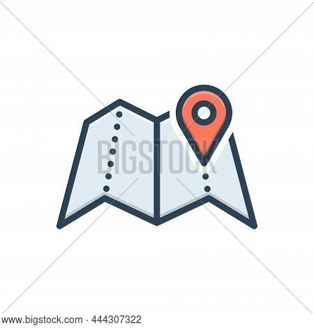 Color Illustration Icon For Region Field Zone Scope Realm Area Map Gps Navigation Location Whereabou
