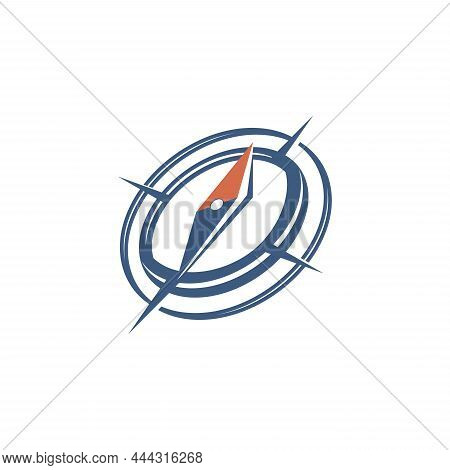 Blue Compass Sketched Compass Icon Design. Vector Illustration Eps.8 Eps.10
