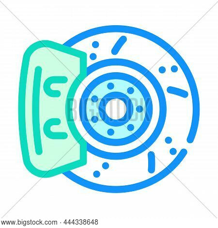 Replacing Brake Discs Color Icon Vector. Replacing Brake Discs Sign. Isolated Symbol Illustration