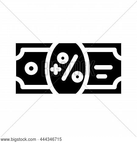 Dividend Passive Income Glyph Icon Vector. Dividend Passive Income Sign. Isolated Contour Symbol Bla