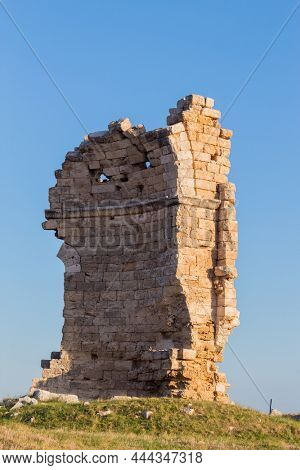 Old ruins of the Great Basilica at Aya Tekla underground cave Church also known as Saint Aya Thecla or Aya Thekla, is ruined historic church located in Silifke,Mersin,Turkey.