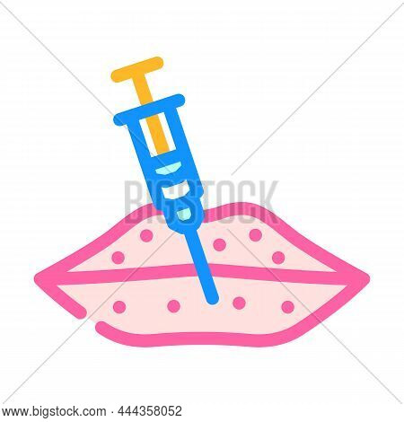 Lip Augmentation Color Icon Vector. Lip Augmentation Sign. Isolated Symbol Illustration