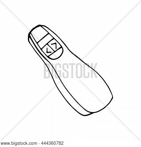 Single Element Of Clicker In Doodle Business Set. Hand Drawn Vector Illustration For Cards, Posters,