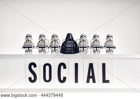 Vader With Group Of Stormtroopers. Social Concept. Illustrative Editorial. December 25, 2021