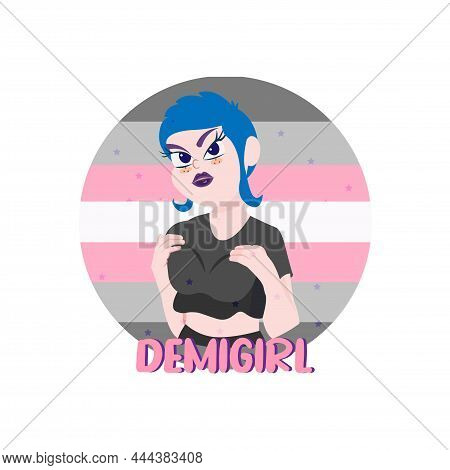 Isolated Angry Demigirl Person Vector Illustration Design