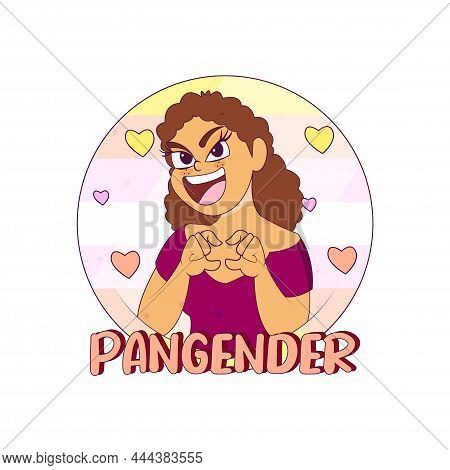 Isolated Happy Pangender Person Vector Illustration Desing