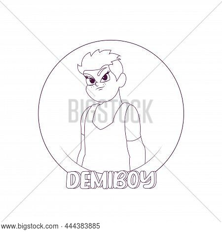 Isolated Angry Demiboy Person Vector Illustration Design