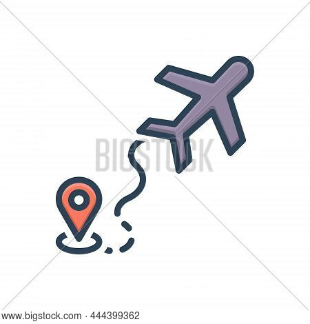 Color Illustration Icon For Airline Airway Skyway Tour Journey Airline Air-highway Navigation Map Ai
