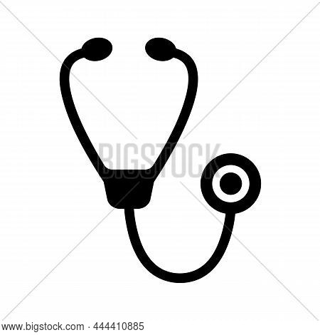 Stethoscope Icon In Trendy Flat Style Isolated On Background. Stethoscope Icon Page Symbol For Your 